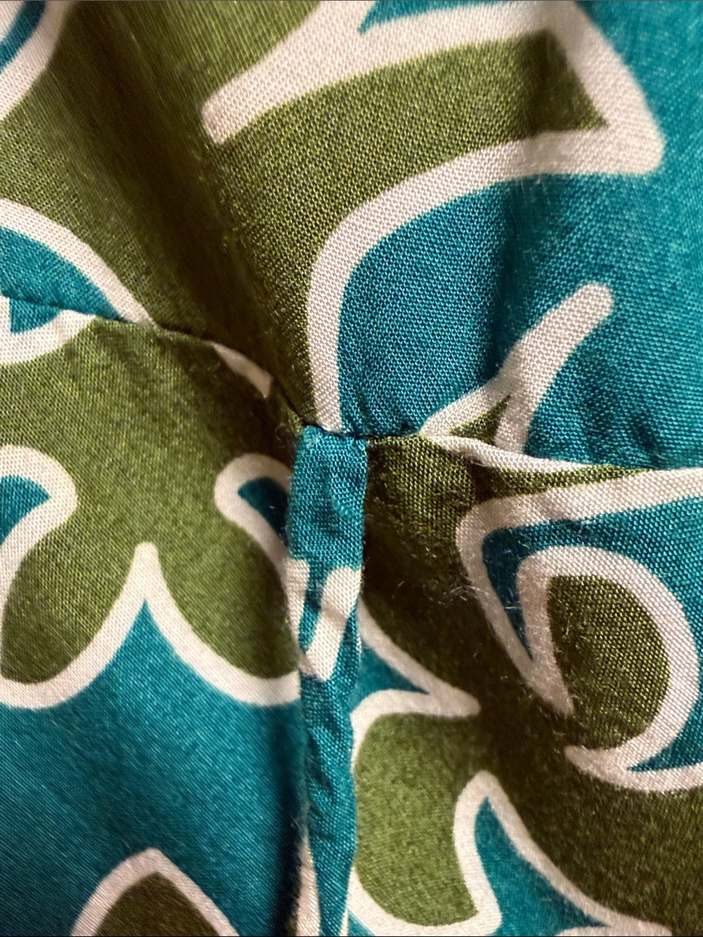 Manuhealii Olive Green & Teal Floral Mini Dress - Picture 5 of 5